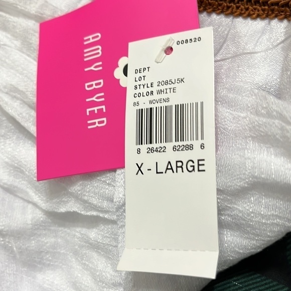 NWT XL Amy Byer Girls' Short Tiered Skirt with Novelty Waistband white - Picture 3 of 3